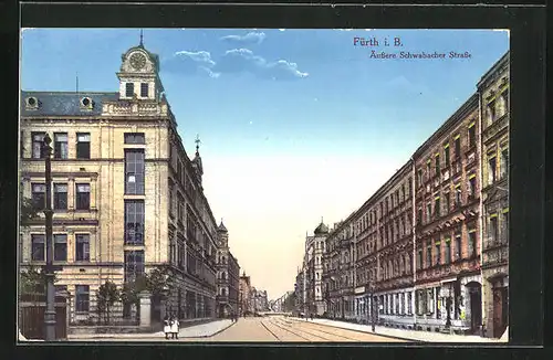 AK Fürth i. B., Äussere Schwabacher Strasse