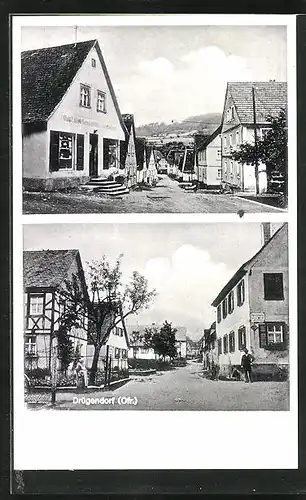 AK Drügendorf, Handlung von Hch. Fuchs, Strassenpartie