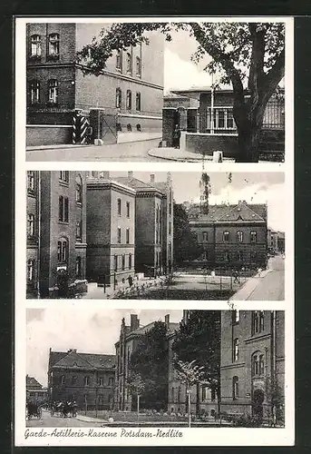 AK Potsdam-Nedlitz, Garde-Artillerie-Kaserne, Teilansichten