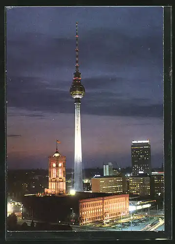 AK Berlin, Fernsehturm bei Nacht
