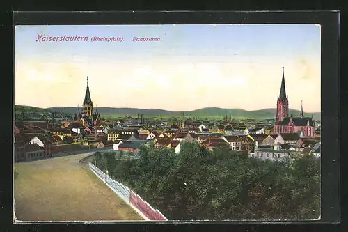 AK Kaiserslautern (Rheinpfalz), Panorama aus der Vogelschau