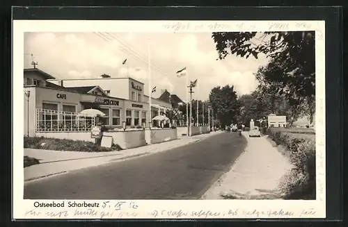 AK Ostseebad Scharbeutz, Promenade mit Restaurant