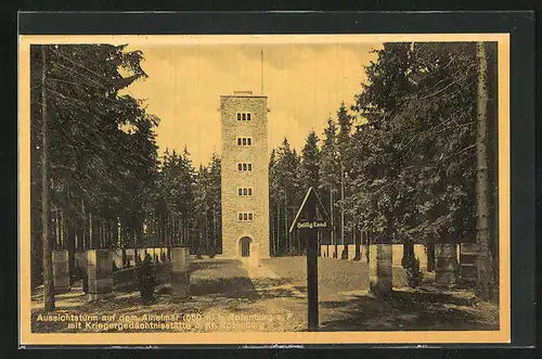 AK Rotenburg a. F., Aussichtsturm auf dem Alheimer mit Kriegergedächtnisstätte