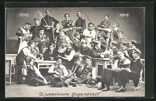 AK O, wonnevolle Jugendzeit, studentische Szene 1912-1915