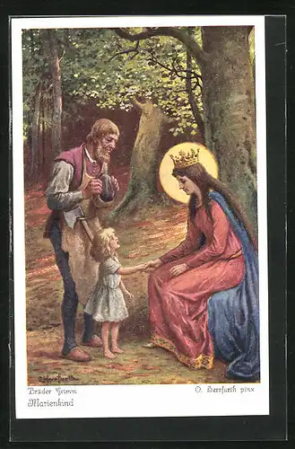 Künstler-AK Oskar Herrfurth: Brüder Grimm - Märchen Marienkind
