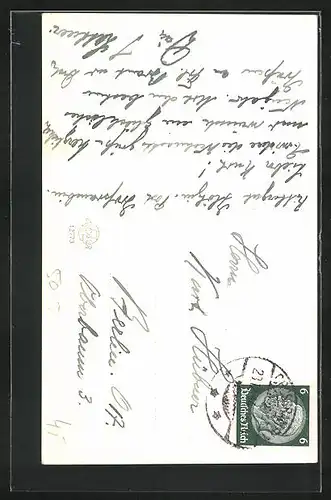 AK Mann füttert ein Reh