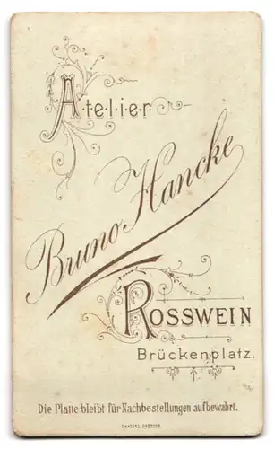 Fotografie Bruno Hancke, Rosswein, Brückenplatz, Portrait blonde junge Dame mit Haardutt und Perlenkette