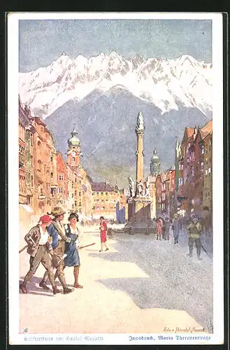 Künstler-AK Edo v. Handel-Mazzetti: Innsbruck, Maria-Theresien-Strasse
