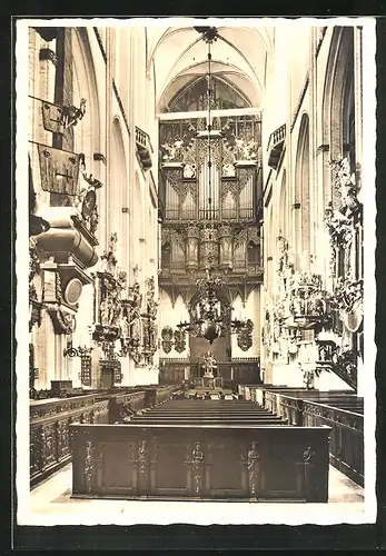 AK Lübeck, Marienkirche - Mittelschiff mit Orgel