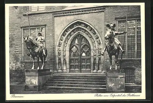 AK Bremen, Ritter am Ostportal des Rathauses