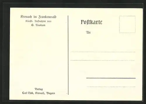 AK Kronach im Frankenwald, Partie am Stadtgraben