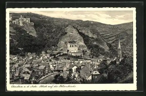 AK Oberstein an der Nahe, Blick auf die Felsenkirche