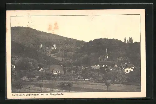 AK Jugenheim an der Bergstrasse, Ortsansicht aus der Vogelschau