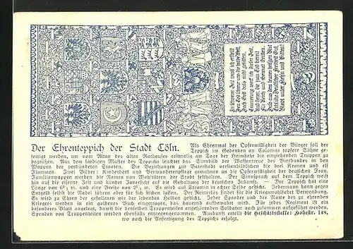 AK Köln am Rhein, Der Ehrenteppich der Stadt