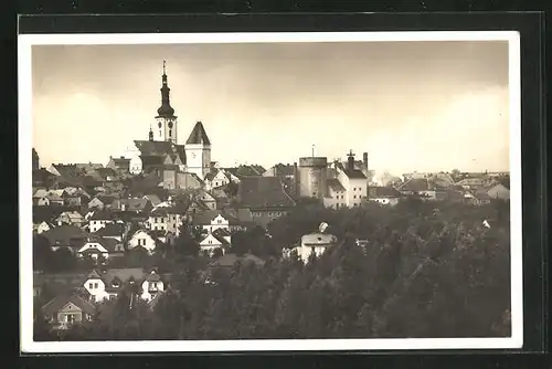 AK Tabor, Ortsansicht mit Kirche