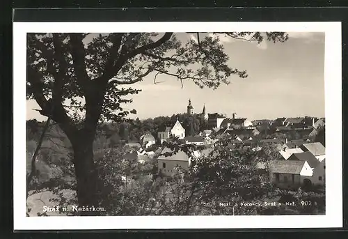 AK Stráz nad Nezárkou, Ortsansicht aus der Vogelschau