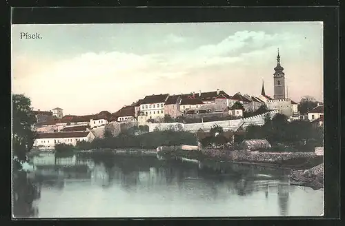 AK Pisek, Teilansicht vom Ort