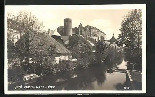 AK Neuhaus / Jindrichuv Hradec, Partie u Reky, Schloss