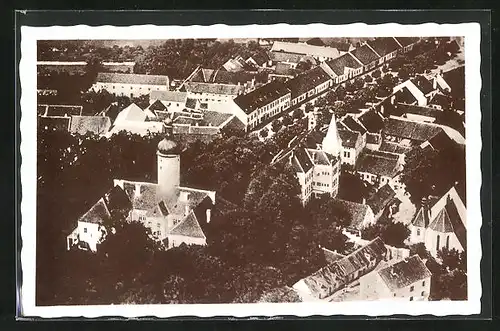 AK Stráz nad Nezárkou, Ortsansicht vom Flugzeug aus