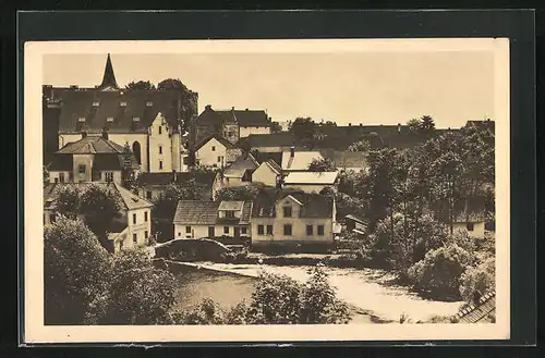 AK Stráz nad Nezárkou, Teilansicht aus der Vogelschau