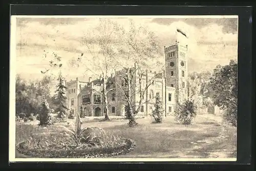 AK Býchory, Blick zum Schloss