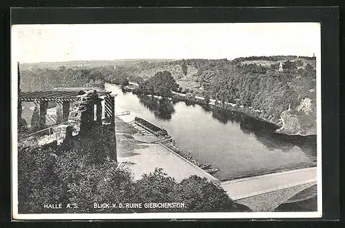 AK Halle /Saale, Blick von der Ruine Giebichenstein