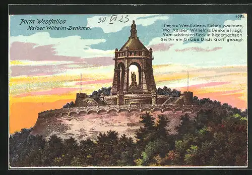 AK Porta Westfalica, Kaiser Wilhelm-Denkmal