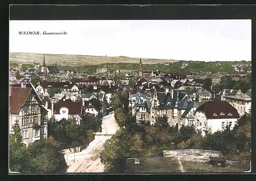 AK Weimar, Gesamtansicht aus der Vogelschau