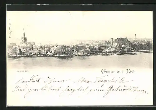 AK Kiel, Panorama über das Wasser zum Ort