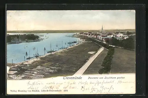 AK Travemünde, Panorama vom Leuchtturm gesehen