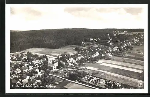 AK Friedrichsbrunn im Ostharz, Fliegeraufnahme des Ortes