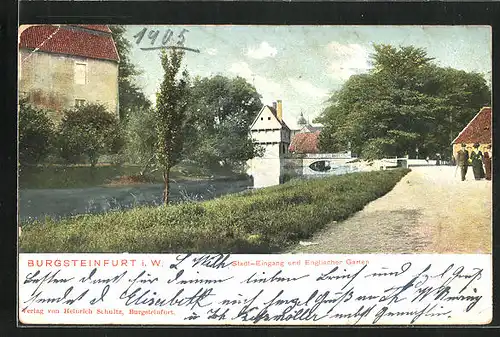 AK Burgsteinfurt i. W., Stadteingang und Englischer Garten