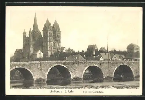 AK Limburg a.d. Lahn, Dom von der Lahnbrücke aus gesehen