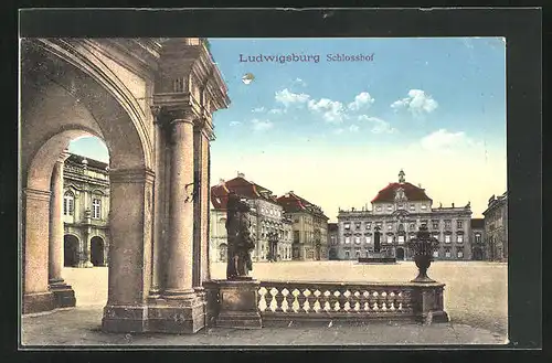 AK Ludwigsburg, Partie auf dem Schlosshof