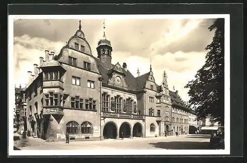 AK Freiburg im Schwarzwald, Platzpartie vor dem Rathaus