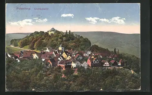 AK Rotenberg in Württemberg, Blick auf die Grabkapelle auf dem Hügel