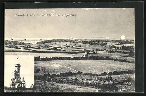 AK Lütjenburg, Fernsicht vom Bismarckturm