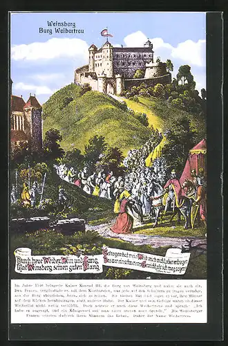 AK Weinsberg, Prozession zur Burg Weibertreu