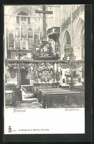AK Stralsund, das Kreuz in der Nicolaikirche