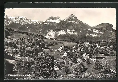 AK Morschach, Ortstotale mit Blick gegen Urirotstock