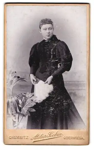 Fotografie Atelier Seeber, Chemnitz, Theaterstr. 22, Portrait junge Dame mit Fächer
