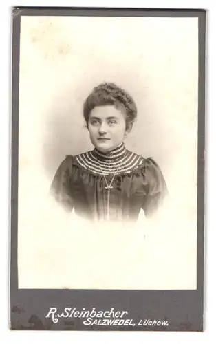Fotografie R. Steinbacher, Salzwedel, Neuperverstr. 38, Portrait junge Dame in edler Bluse