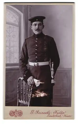 Fotografie G. Reineck, Fulda, Soldat in Uniform Feld-Art.-Rgt. 47