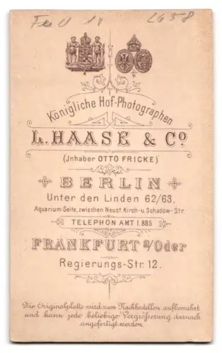 Fotografie L. Haase & Co., Berlin, Unter den Linden 62-63, Uffz. Einjährig Freiwilliger in Uniform Feld-Art.-Rgt. 18