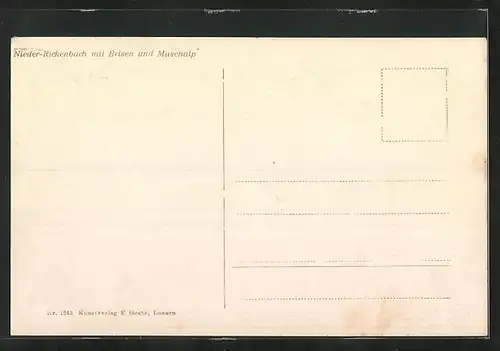 AK Niederrickenbach, Ortsansicht mit Brisen und Musenalp