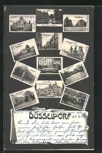 AK Düsseldorf, Graf Adolfstrasse, Kaiser-Wilhlem-Denkmal, Corneliusdenkmal