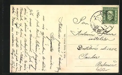 AK Cachrov na Sumave, Celkový pohled, stred obce