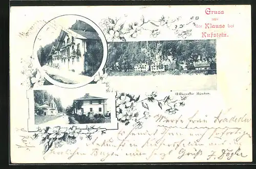 AK Kufstein, Gasthaus Klause, Strassenpartie