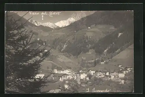 AK S. Leonardo, Ortsansicht mit Blick zum Passo del Giovo