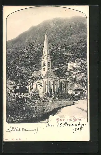 AK Gries, Ansicht der Kirche